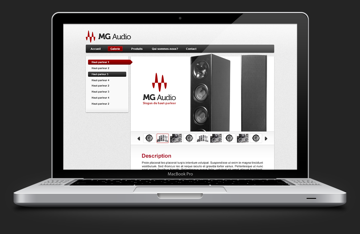 MG Audio - Le site internet